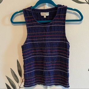 Madewell Navy Rainbow Stitched Tank Top